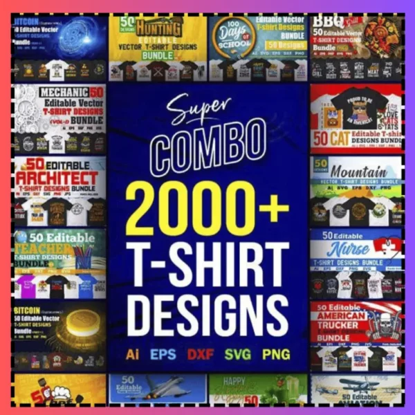 2000 تصميم تيشيرت قابل للتعديل